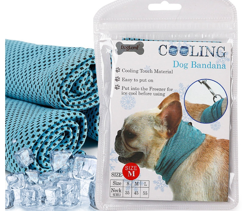HKM-1122493 Cooling Dog Bandana Scarf - Instant Heat Relief Towel for Summer Outdoor Activities