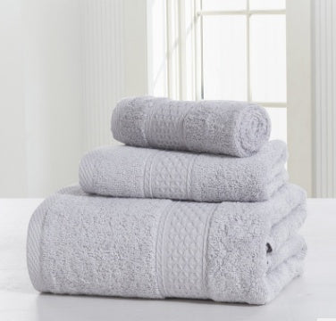 HKM-112339 Cotton Double-Sided Bath Towel Set - Soft and Skin-Friendly 3-Piece Collection