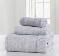 HKM-112339 Cotton Double-Sided Bath Towel Set - Soft and Skin-Friendly 3-Piece Collection