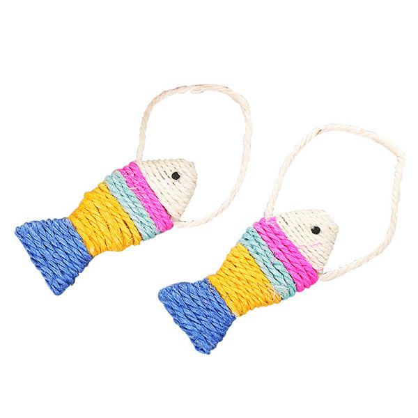 HKM-1124541 Sisal Winding Fish Toy for Cats - 13cm Throwing Accessory