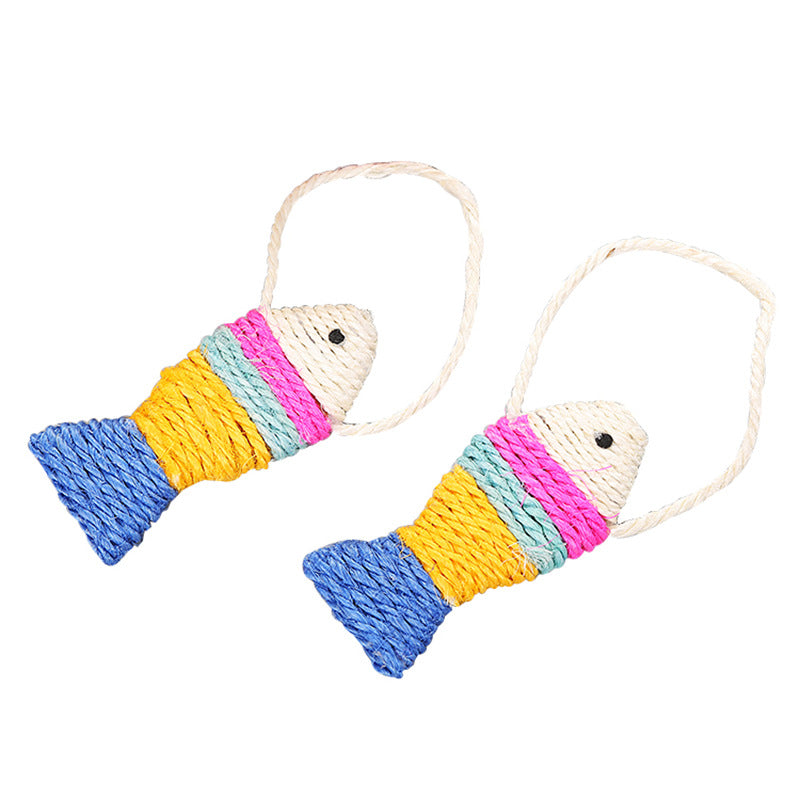 HKM-1124541 Sisal Winding Fish Toy for Cats - 13cm Throwing Accessory