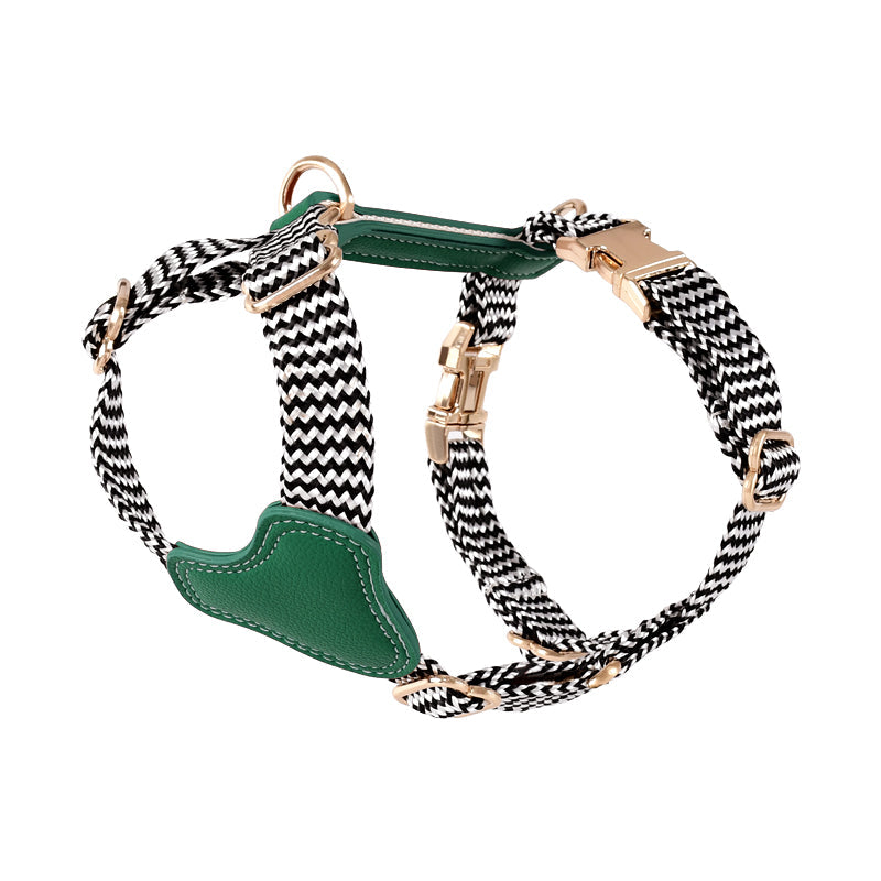 HKM-1124669 Nylon Pet Vest-style Hand Holding Rope Dog Collar and Chest Strap Set in Multiple Colors