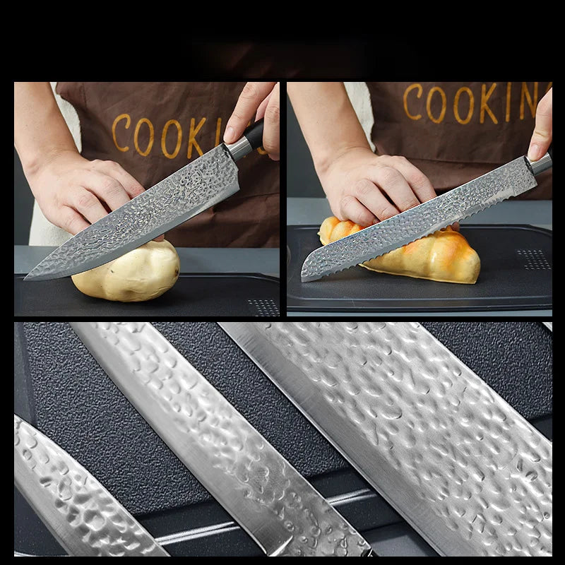 HKM-112467 19-Piece Kitchen Knife Set with Block - Professional Cutting Boards, Dishwasher Safe, Soft Handle