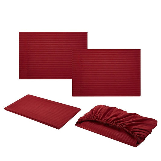 HKM-112595 Luxury Cotton Solid Color Bedding Set with Fitted Sheets & Pillowcases - Available in Multiple Sizes and Colors