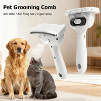 HKM-1126461 Portable Pet Spray Thinning Comb for Dogs and Cats - Type-C Rechargeable, White