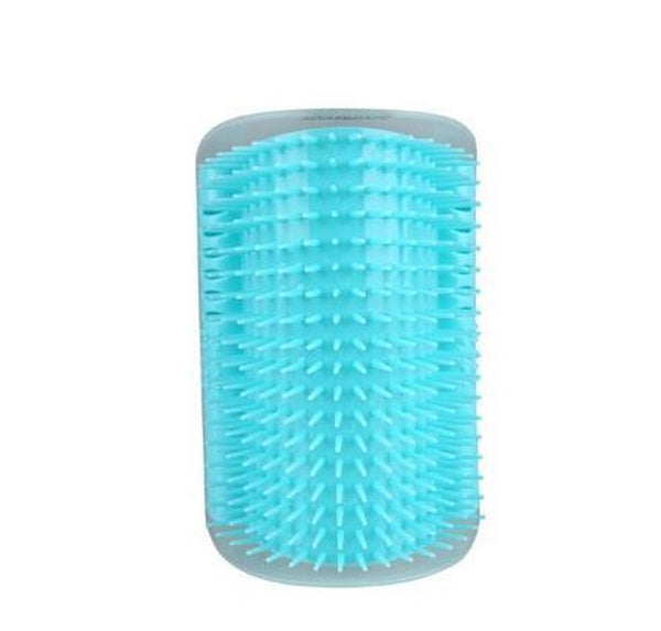 HKM-112659 Cat Self-Grooming Brush with Attracting Cat Mint - Durable Plastic and Easy to Clean, Blue/Gray