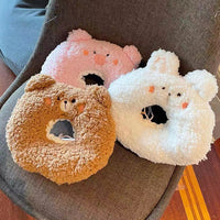 HKM-1126845 Soft Cashmere Cat Collar with Adjustable Sizes ¨C Brown Bear, Pink Pig, White Rabbit