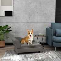 HKM-1129277 Cozy Pet Sofa Bed for Small Dogs with Under-Seat Storage, Dark Blue or Gray