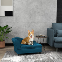 HKM-1129277 Cozy Pet Sofa Bed for Small Dogs with Under-Seat Storage, Dark Blue or Gray