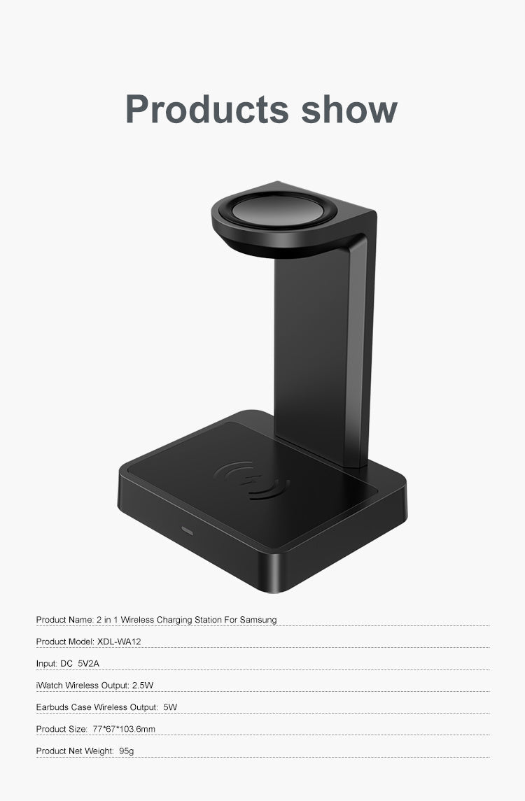 HKM-112979 Dual Wireless Charging Pad with Type-C Connection - Qi Standard, Black