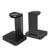 HKM-112979 Dual Wireless Charging Pad with Type-C Connection - Qi Standard, Black