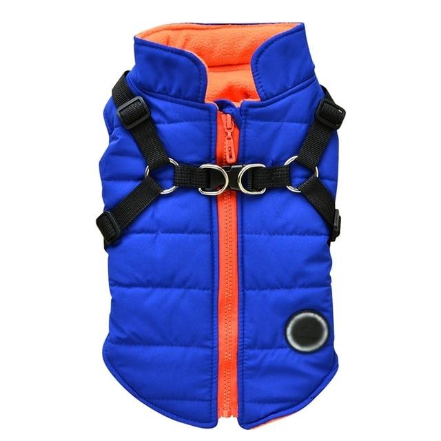 HKM-1130301 Warm and Comfortable Dog Zipper Jacket with Adjustable Leash Harness