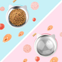 HKM-1130813 Stainless Steel Cat Bowl with Non-Slip Base - Cat Ear Design