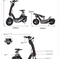 HKM-113107 F8 Electric Scooter - 8000W Motor, 72V 50Ah Battery, 100Km/h Max Speed, 150Km Range, Foldable Off-Road Design