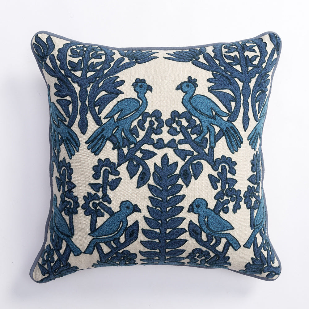 HKM-113235 Nordic Hand Embroidered Ramie Cotton & Hemp Pillow Cushion Cover - 35x50CM & 45x45CM Sizes Available