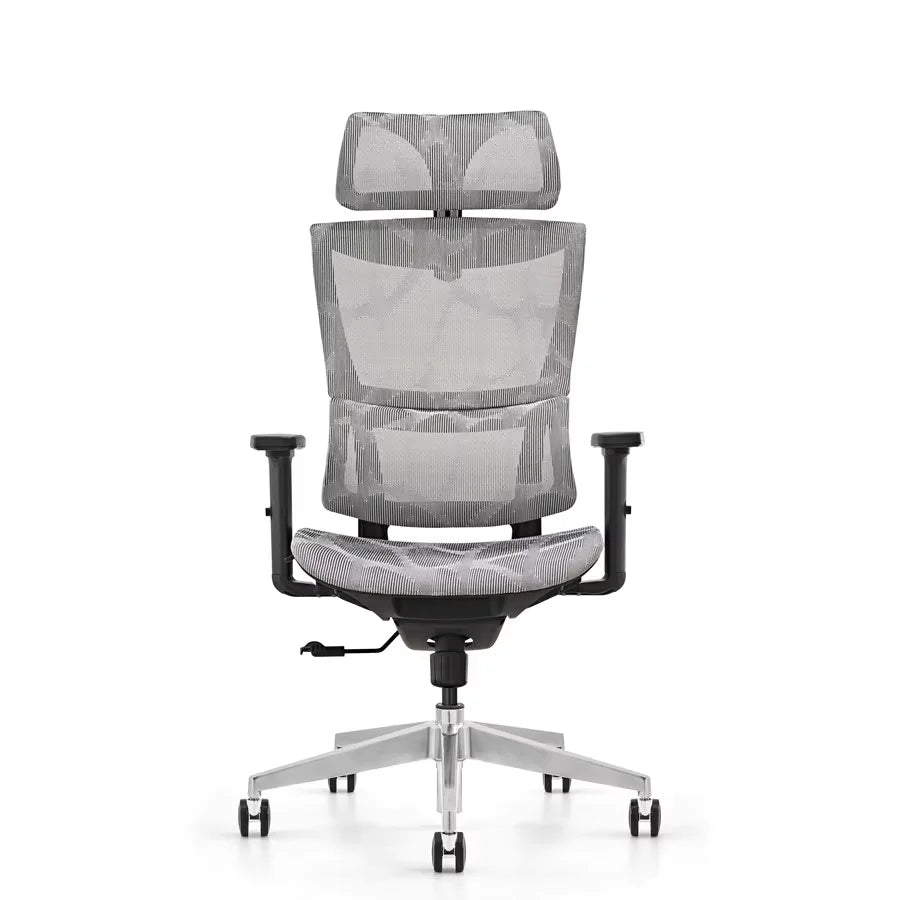 HKM-113363 Ergonomic Adjustable Aluminum Swivel Office Chair with Mesh Back for Comfortable Work Environment