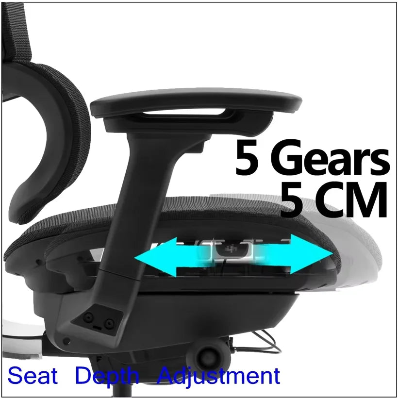 HKM-113363 Ergonomic Adjustable Aluminum Swivel Office Chair with Mesh Back for Comfortable Work Environment