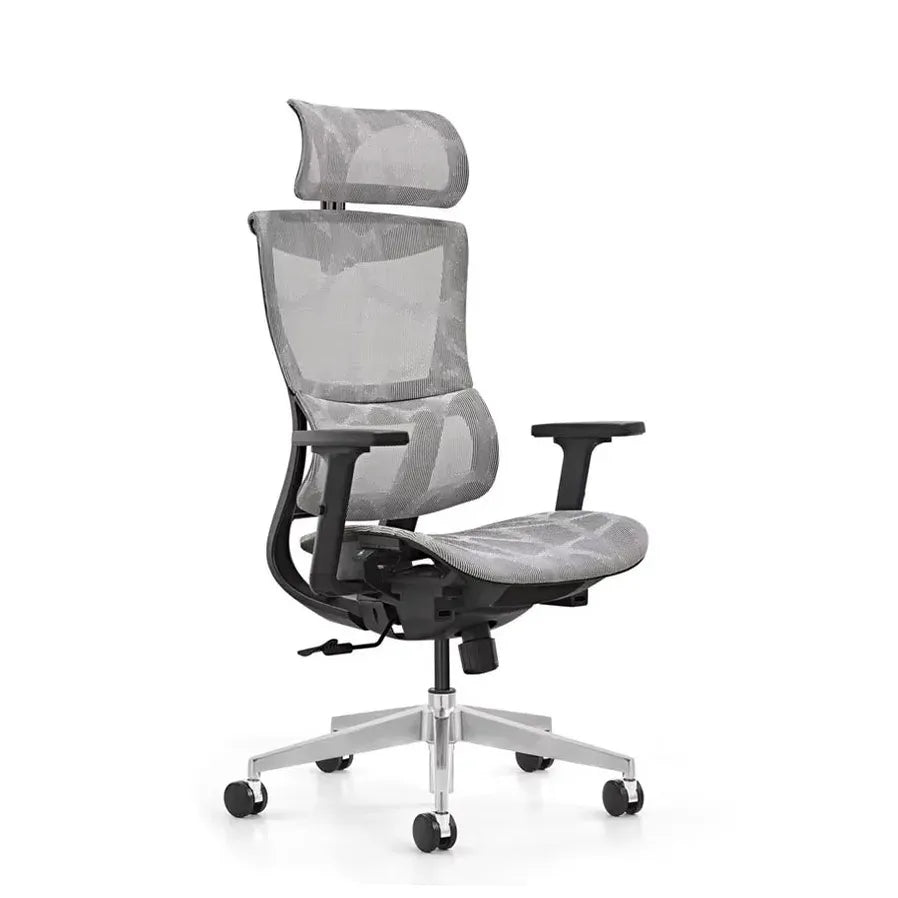 HKM-113363 Ergonomic Adjustable Aluminum Swivel Office Chair with Mesh Back for Comfortable Work Environment