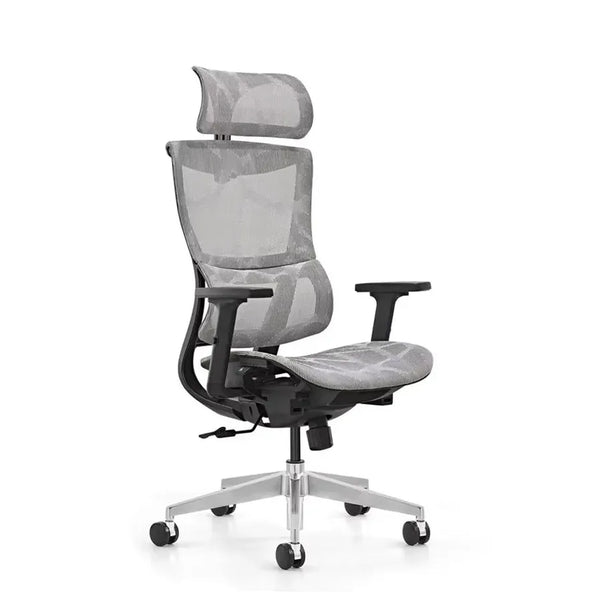 HKM-113363 Ergonomic Adjustable Aluminum Swivel Office Chair with Mesh Back for Comfortable Work Environment