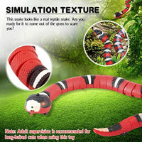HKM-1133885 USB Rechargeable Interactive Infrared Sensing Snake Toy for Cats and Dogs with Glowing Eyes and Swallowing Tongue