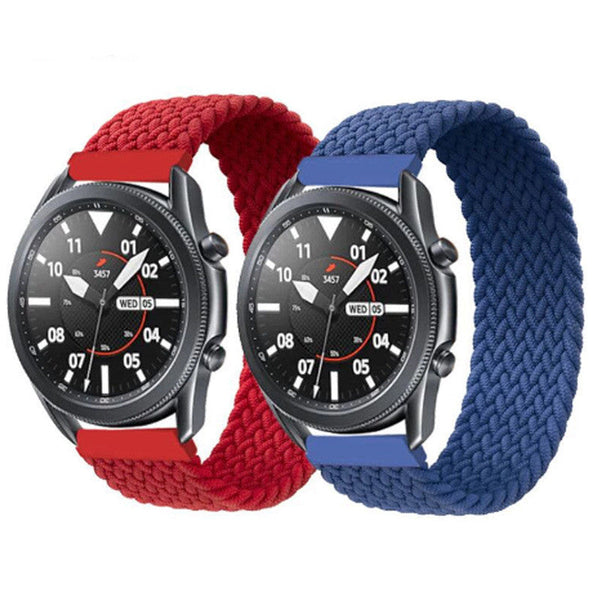 HKM-113427 Nylon Stretch Watch Strap for Samsung - 20mm & 22mm Options in Black, Army Green, Blue, Red, Pink