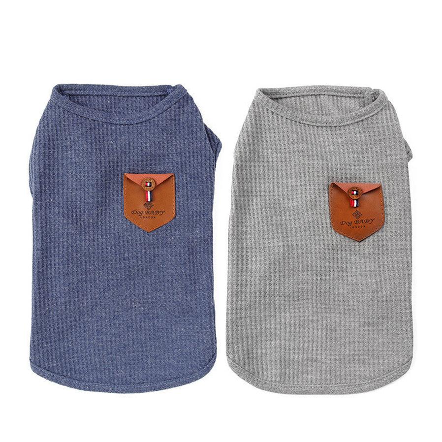 HKM-113491 Breathable Cotton Dog Vest in Solid Color - Casual Style for All Genders