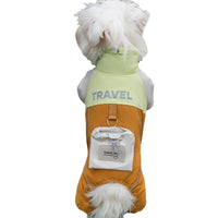 HKM-1135165 Travel-Ready Cotton Jumpsuit with Mini Backpack for Dogs and Cats - Windproof and Warm for Outdoor Adventures