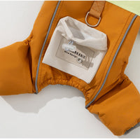 HKM-1135165 Travel-Ready Cotton Jumpsuit with Mini Backpack for Dogs and Cats - Windproof and Warm for Outdoor Adventures