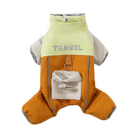 HKM-1135165 Travel-Ready Cotton Jumpsuit with Mini Backpack for Dogs and Cats - Windproof and Warm for Outdoor Adventures