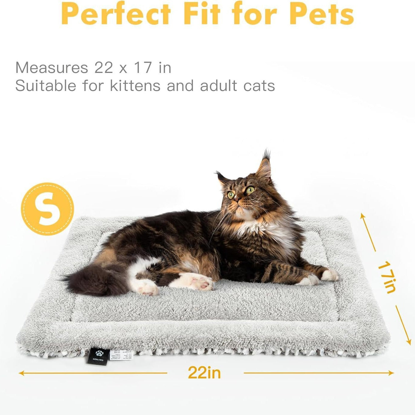 HKM-1135421 Light Gray Double-Sided Pet Sleeping Mat Blanket for Cats - 50x60cm & 60x80cm Options