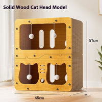 HKM-1136445 Double Layer Cat Scratching Board with Owl and Cat Head Design