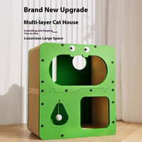 HKM-1136445 Double Layer Cat Scratching Board with Owl and Cat Head Design