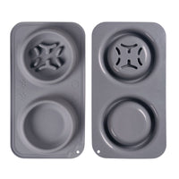 HKM-1137853 Foldable Silicone Pet Bowl - Double Feeding and Drinking Bowl with Non-Slip Design