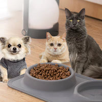 HKM-1137853 Foldable Silicone Pet Bowl - Double Feeding and Drinking Bowl with Non-Slip Design