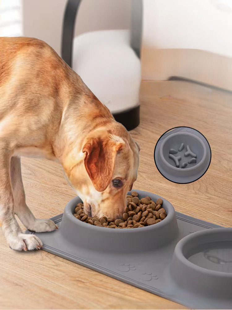 HKM-1137853 Foldable Silicone Pet Bowl - Double Feeding and Drinking Bowl with Non-Slip Design