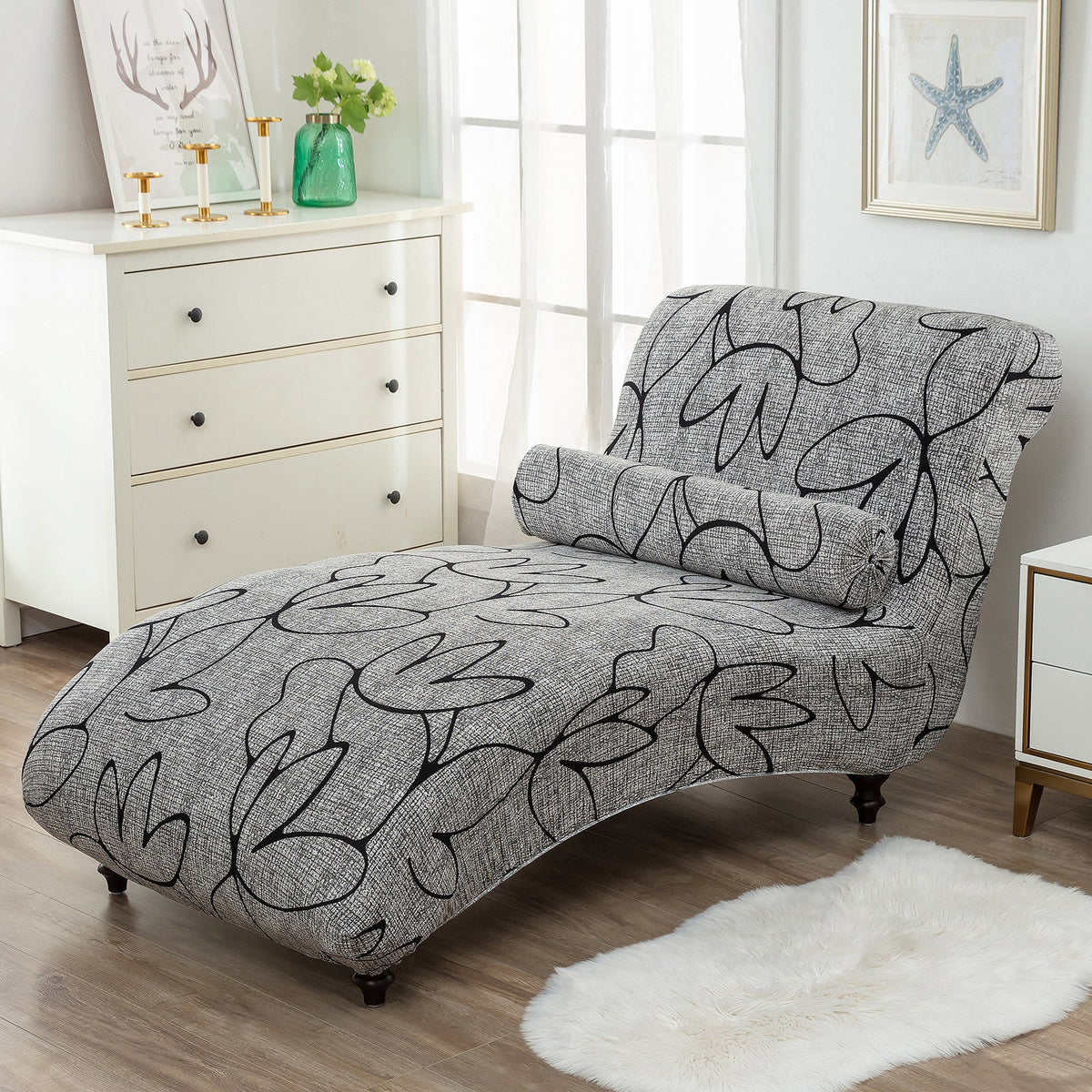HKM-113811 All-Inclusive Stretch Armless Sofa Cover - Multiple Solid Color Options with Recliner Cover and Pillowcase