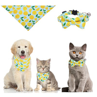 HKM-1138365 Fashionable Triangular Cat and Dog Collar with Fruit Patterns - Available in Small and Medium Sizes