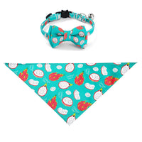 HKM-1138365 Fashionable Triangular Cat and Dog Collar with Fruit Patterns - Available in Small and Medium Sizes