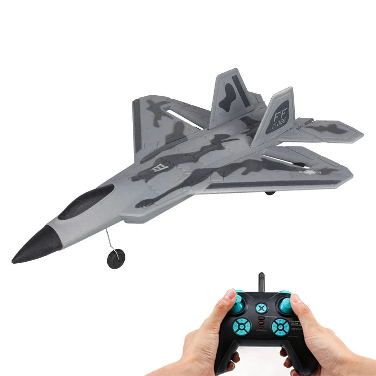 HKM-113875 Remote Control Glider F22 RC Airplane for Outdoor Fun - 2.4G Frequency, Ready-to-Fly with Controller