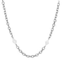 HKM-1139005 Unisex Asterism Diamond Necklace with Cuban Link Chain in Titanium Steel