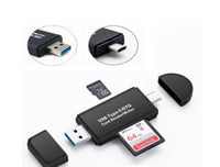 HKM-113939 USB 3.0 Card Reader for SD and TF Memory Cards - Plug and Play Type-C Interface, Black