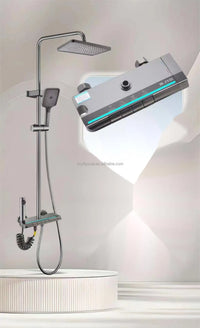 HKM-113939 Waterfall Shower Panel with Body Massage Jets and Hand Spray