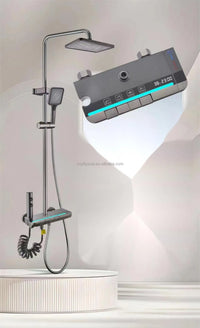 HKM-113939 Waterfall Shower Panel with Body Massage Jets and Hand Spray