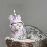 HKM-114067 Purple and Pink Cat Drag Hat with Horns for Pets - Medium Size