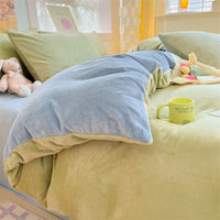 HKM-114067 Solid Color Soft Double-sided Velvet Quilt Cover for Winter Warmth