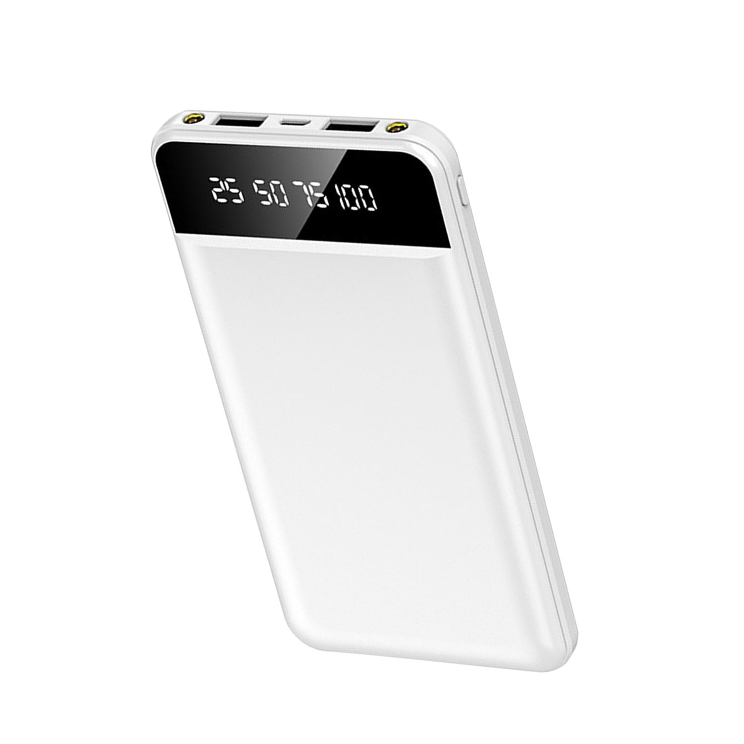 HKM-114131 10000mAh Portable Power Bank Ultra Slim External Battery Pack with Dual USB Outputs and LED Flashlight