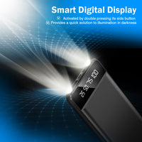 HKM-114131 10000mAh Portable Power Bank Ultra Slim External Battery Pack with Dual USB Outputs and LED Flashlight