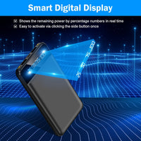 HKM-114131 10000mAh Portable Power Bank Ultra Slim External Battery Pack with Dual USB Outputs and LED Flashlight