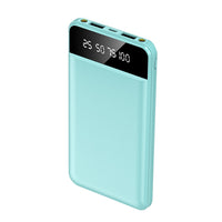 HKM-114131 10000mAh Portable Power Bank Ultra Slim External Battery Pack with Dual USB Outputs and LED Flashlight