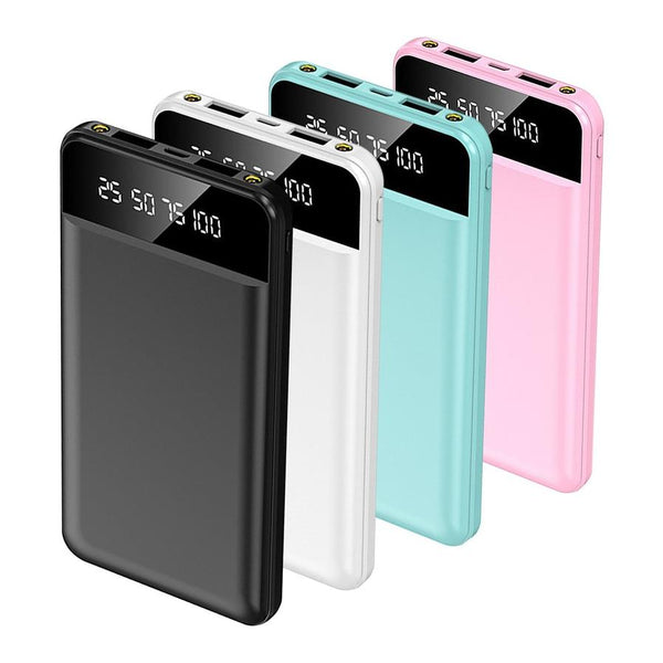 HKM-114131 10000mAh Portable Power Bank Ultra Slim External Battery Pack with Dual USB Outputs and LED Flashlight